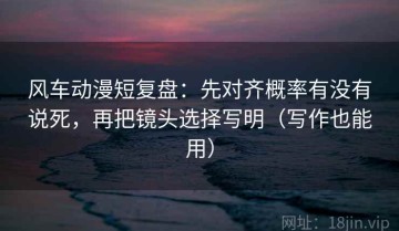 风车动漫短复盘：先对齐概率有没有说死，再把镜头选择写明（写作也能用）