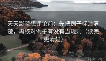 天天影院想评论前：先把例子标注清楚，再核对例子有没有当规则（读完更清楚）