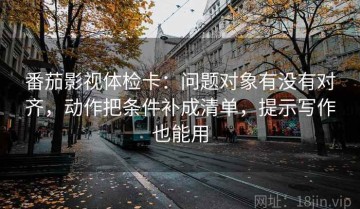 番茄影视体检卡：问题对象有没有对齐，动作把条件补成清单，提示写作也能用